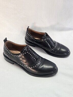 Frye Annie Women's Size 38.5 Black Stud Oxfords Shoes